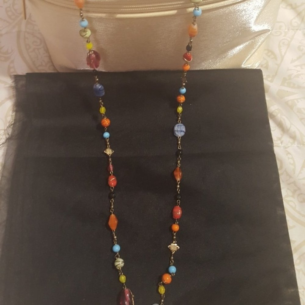 Long Multi color Bead necklace